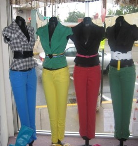 A consignment or resale display to catch the eye...and wallet...of passersby.