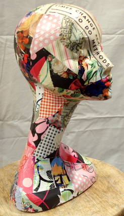 decoupage mannequin head Start small in your consignment shop: decoupage a head!