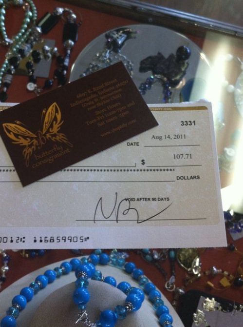butterfly8-16-11 Posting a photo of a consignment check on your resale shop Facebook or blog is sure to say a lot!