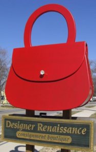 Eye-catching sign for a consignment shop