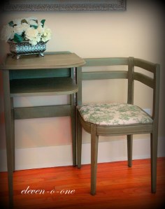 Get a phone table at a thrift store and re-do it!