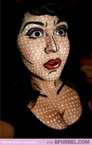 Halloween makeup if you have to work in your consignment shop on Halloween