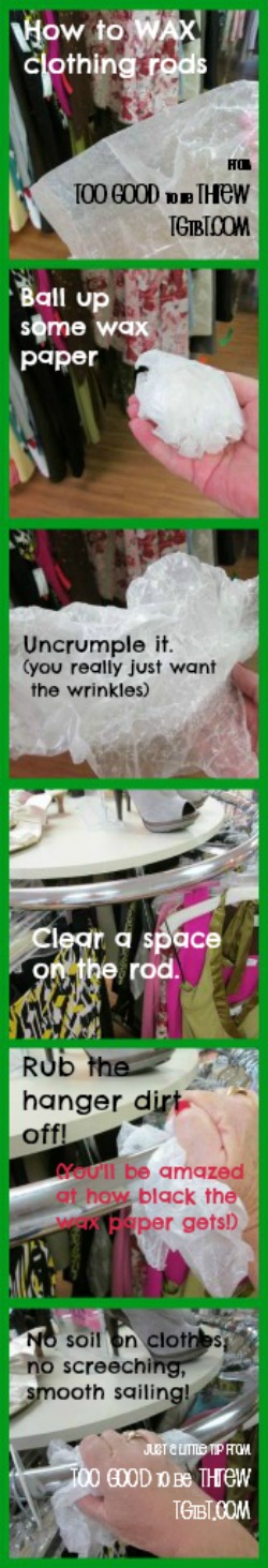Step-by-step to shiny clean hang rails in your consignment or resale shop, from TGtbT.com