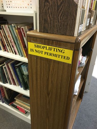 Shoplifting is not Permitted. In case there was any doubt in a shopper's mind, TGtbT.com thinks this is a way to remind them...