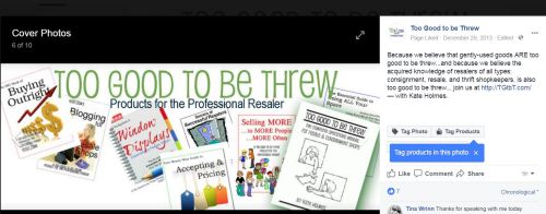 Adding a descripttion to your FB cover photo is one more way to communicate!