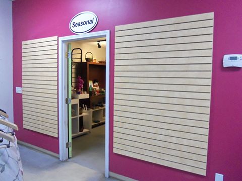 Seasonal and celebration area in a thrift store.